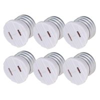 Comyan Bulb Light Plug Socket Adapter,Polarized Handy Outlet Splitter, E26 the US Standard Screw Light Holder, Two Holes, Easy-to-Install, 6 Pack, White