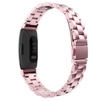 MoKo Band Compatible with Fitbit Inspire/Inspire HR Smart Watch, Stainless Steel Metal Strap Replacement Bracelet with Watch Lugs Fit Fitbit Inspire/Inspire HR - Rose Pink