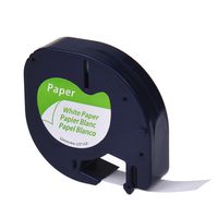 GREENCYCLE Self-Adhesive LetraTag Label Tape Compatible for DYMO (10697 91200 91220 91330 59421) Paper Black on White (12 mm x4 m, 1/2 inch x 13 Foot) 1 Pack