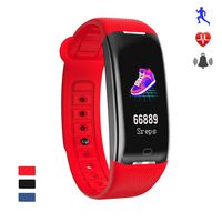 AGO Fitness Tracker, Smart Activity Watch Waterproof Smart Bracelet with Step Counter, Calorie Counter, GPS, Heart Rate Monitor, Pedometer for iOS and Android (Red)