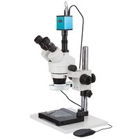 AmScope 3.35X-90X Industrial Inspection Microscope with Gliding Table and Auto Focus Camera