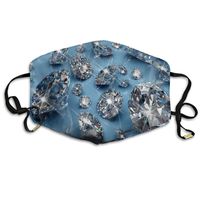 YUIOP Sparkling Gem Printed Mask Neutral Mask for Men and Women Polyester Dust-Proof Breathable Mask