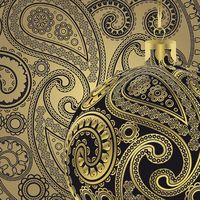 Christmas Paper Cocktail Napkins 2 X 20pcs 10"x10" Elegant Glass Ball Black and Gold