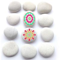 BigOtters Painting Rocks, 12 Rocks 2-3 inches Painting Kindness Rocks Mandala Painting Favors, About 3.7 pounds