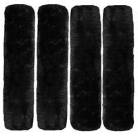 Forala 4pcs/Pack Car Seatbelt Pads Soft Faux Wool Plush Shoulder Strap Belt Covers Harness Protector for Cars/Bags/Cameras/Warm Winter Stress Relax for Your Neck (Black)