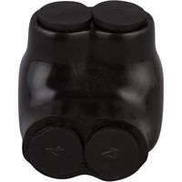 Morris Products Black Insulated 2 Conductor Connector - 2/0-6 Wire Range, 3/16 Allen Hex - 1.69"L x 1.80"W x 1.93"H - Single Side Entry - Pre-Filled, Easy Entry, Rubber Vinyl Coating, 600 Volt