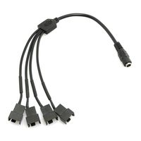 Maxmoral 12V DC Power Supply Plug Connector to 4Pin PC Fan Power Adapter Cable 1 to 4 Ways