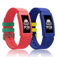 Intoval Silicone Bands for Fitbit ace 2,Replacement Bands for Fitbit ace 2 Bands for Kids Boys Girls Soft Sport Band for Fitbit Ace 2 Activity Tracker for Kids.(Watermelon+Night Sky)