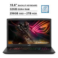 2019 ASUS ROG Strix 15.6 Inch FHD 1080P Gaming Laptop (8th Gen Inter 6-Cores i7-8750H up to 4.1GHz, 32GB DDR4 RAM, 256GB SSD (Boot) + 2TB HDD, NVIDIA GeForce GTX 1050 Ti 4GB, Backlit KB, Windows 10)