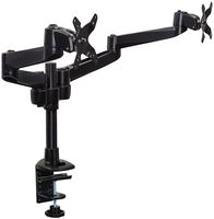 Mount-it! Dual Monitor Desk Mount Swivel Arm, Quick Connect with Combo Grommet and Clamp Base (MI-43111-BLK)