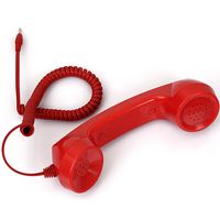 Phone Call Receiver, Retro Anti-Radiation Telephone Phone Call Receiver 3.5 MM Socket Handset (Red)