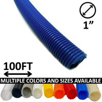 Electriduct 1" Split Wire Loom Tubing Polyethylene Flexible Conduit (1 Inch ID) - Blue - 100 Feet