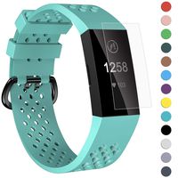 Velavior Breathable Bands for Fitbit Charge 3/ Charge3 SE, Waterproof Silicone Sports Band with Air Holes, Adjustable Replacement Wristbands for Women Men Small Large (Small, Robin's Egg Blue)
