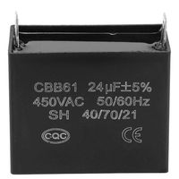 Starting Capacitor, CBB61 AC Capacitor 450V AC 24uF 50/60Hz for 400/350/300/250VAC UL/RU Listed Motor Capacitor