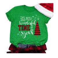 Winsummer Christmas Movie T-Shirt Women Christmas Shirt Funny Cute Graphic T-Shirt Short Sleeve Tees Tops T Shirt Green