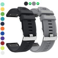 CharmingElf Compatible with Garmin Fenix 5 Band 22mm Width Wacth Straps for Fenix 5/Fenix 5 Plus/Fenix 6/Fenix 6 Pro/Forerunner 935/Forerunner 945/Quatix 5/Approach S60 (P03 Black&Gray)