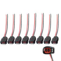 8 Pcs Fuel Injector Connector Pigtail Wire EV6 EV14 USCAR Fit for Dodge LS2 LS3 GM Ford
