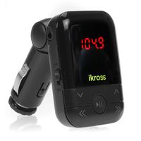 iKross Black 3.5mm LED Car FM Radio Transmitter with USB/SD/MMC USB SD Card Slot
