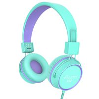 Elecder i42 Kids Headphones, Safe Volume Limited 85dB, Foldable Adjustable On Ear Headphones, 3.5mm Jack Compatible with iPad, Cellphones, Computer, MP3/4 Kindle Tablet Airplane School (Green/Purple)