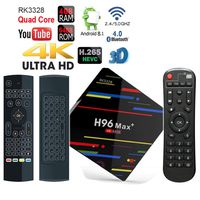 Apes H96 MAX+ Plus Android 8.1 Quad Core Bluetooth 4.1 64GB ROM 4GB RAM 1080p 4K 3D Rockchip RK3328 Dual WiFi 5G TV Box + Air Mouse Backlit Wireless Keyboard Remote
