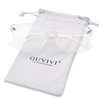 GUVIVI Blue Light Blocking Glasses Square Nerd Eyeglasses Frame Anti Blue Ray for Men Women Computer Game Glasses Transparent Lens (Transparent)