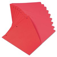 Slash-Cut Pockets f/3-Ring Binders, Jacket, Letter, 11 Pt., Red, 10/Pk