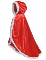 Little Red Riding Christmas Fur Princess Cape Hood Cloaks Costume for Girls 6-7 Years(130cm)