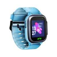 Yukuai Christmas Kids Bluetooth Sport Camera AI Smart Watch 4G Call GSM SIM Card for GPS LPS Tracker with Waterproof Location Device Tracker Safe SOS Anti-Lost Activity Monitor Birthday Gift (Blue)