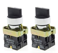 YXQ 2Pcs 2NO 3-Position Rotary Selector Switch 22mm Latching 4 Screw Terminals 10A 600V ZB2-BE101C