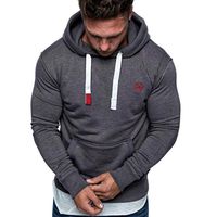 ANJUNIE Men's Heavy Blend Fleece Hooded Sweatshirt Autumn Solid Color Hoodies Outwear Tops Shirt (3-Dark Gray, XL)