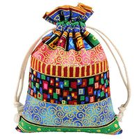 Gift Bag-ViewHuge 10PCS Jewelry Bag Cloth Linen Packaging Wedding Gift Pouch Drawstring Fabric Christmas Party Favor Gift Bags