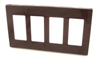 Leviton 80312 4-Gang Decora Plus Wallplate Screwless Snap-On Mount, Brown