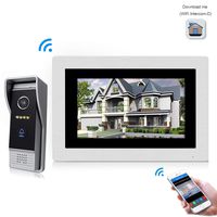 Jeatone 7 Inch Wired WiFi IP Video Door Phone Doorbell Intercom Entry System with 1200TVL Wired Camera Night Vision Support Remote Unlocking Recording Snapshot for Villa