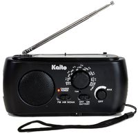 Kaito KA331 Portable Hand Crank AM/FM NOAA Weather Radio with Cell Phone Charger & 3-LED Flashlight, Color Black