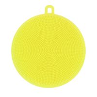 Iusun Silicone Dish Washing Sponge Scrubber Kitchen Cleaning antibacterial Tool Cleaning Brush (Yellow)