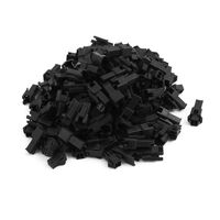 uxcell 100pairs 2.54mm Pitch Plastic 2 Way JST SM Male Female Housing Connector Black
