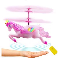 Anda Unicorn Toy Gift Girl 6 Years Old, Pink Mini RC and Hand Control Flight Helicopter Unicorn Fairy Tale Doll Birthday Christmas Party Supplies.（Flying Unicorn）