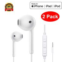 Earbuds, Headphones Premium in-Ear Wired Earphones with Remote & Mic Compatible iPhone 6s/plus/6/5s/se/5c/iPad/Samsung/MP3 2 Pack Earbuds