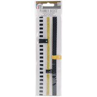 me & my BIG ideas Elastic Bands - Black & White Stripes, Polka Dots, Gold - The Happy Planner Scrapbooking Supplies - Stylishly Secure Your Pages and Content - Easily Glides Over Pages - 3 Pieces