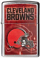 Zippo NFL Cleveland Browns Street Chrome Pocket Lighter