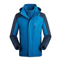 HebeTop Men's Ski Jacket 2 in 1 Waterproof Winter Jacket Snow Jacket Windproof Dark Blue