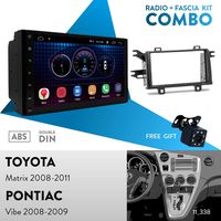 UGAR EX6 7" Android 6.0 Car Stereo Radio Plus 11-338 Fascia Kit for Toyota Matrix 2008-2011 / Pontiac Vibe 2008-2009