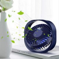 YOUDirect Personal USB Desk Fan 3 Speeds Portable Mini Fan Ultra Quiet Desktop Table Cooling Fan for Office Home Outdoor (Blue)