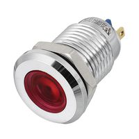 uxcell LED Indicator Light 12V 12mm Red Metal Shell Pilot Custom Dash Signal Lamp Flat Head