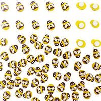 200 Pieces Tiny Wooden Bee Embellishments Painted Flatback Wood Bumble Bee for Craft Scrapbooking DIY Decoration