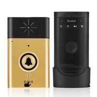 Two-Way Voice intercom Doorbell Wireless Voice Intercom Doorbells Home Doorbell Intercom Kit LED Indoor Outdoor Interphone System HomeImprovement Security Electronic (Gold)