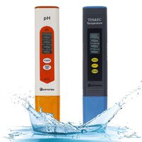KETOTEK Digital Water TDS Meter PH Meter, PPM Tester has TDS-EC-Temp (3-in-1) and ±2% Accuracy, PH Tester with 0-14.00PH and 0.01 Accuracy, TDS PH Meters for Aquariums Water, Hydroponics, Pools