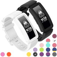 GVFM Compatible with Fitbit Ace 2 Bands for Kids 6+, Soft Silicone Bracelet Accessories Sport Strap Boys Girls Wristbands Compatible for Fitbit Ace 2 (Black, White)