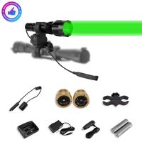 LUMENSHOOTER LS250 Long Range Hunting Light Kit,Green Red White Interchangeable LED Modules,High Power Rechargeable Night Vision Spotlight,Predator Flashlight Torch for Coon Coyote Hog Fox and Varmint