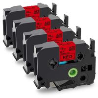 Freshworld Compatible Label Tape Replacement for Brother P-Touch TZe-441 TZ-441 Black on Red 18mm 0.7 Inch Laminated,for Brother PT D400 D400AD D450 1880C 2030 18R Label Maker,3/4 Inch x 26.2 ft, 4P